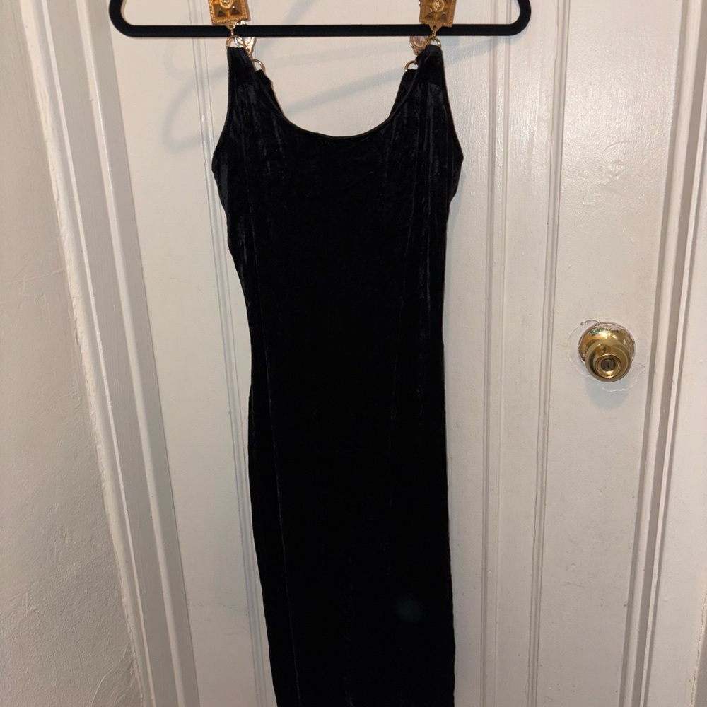 Vintage Black Velvet Dress